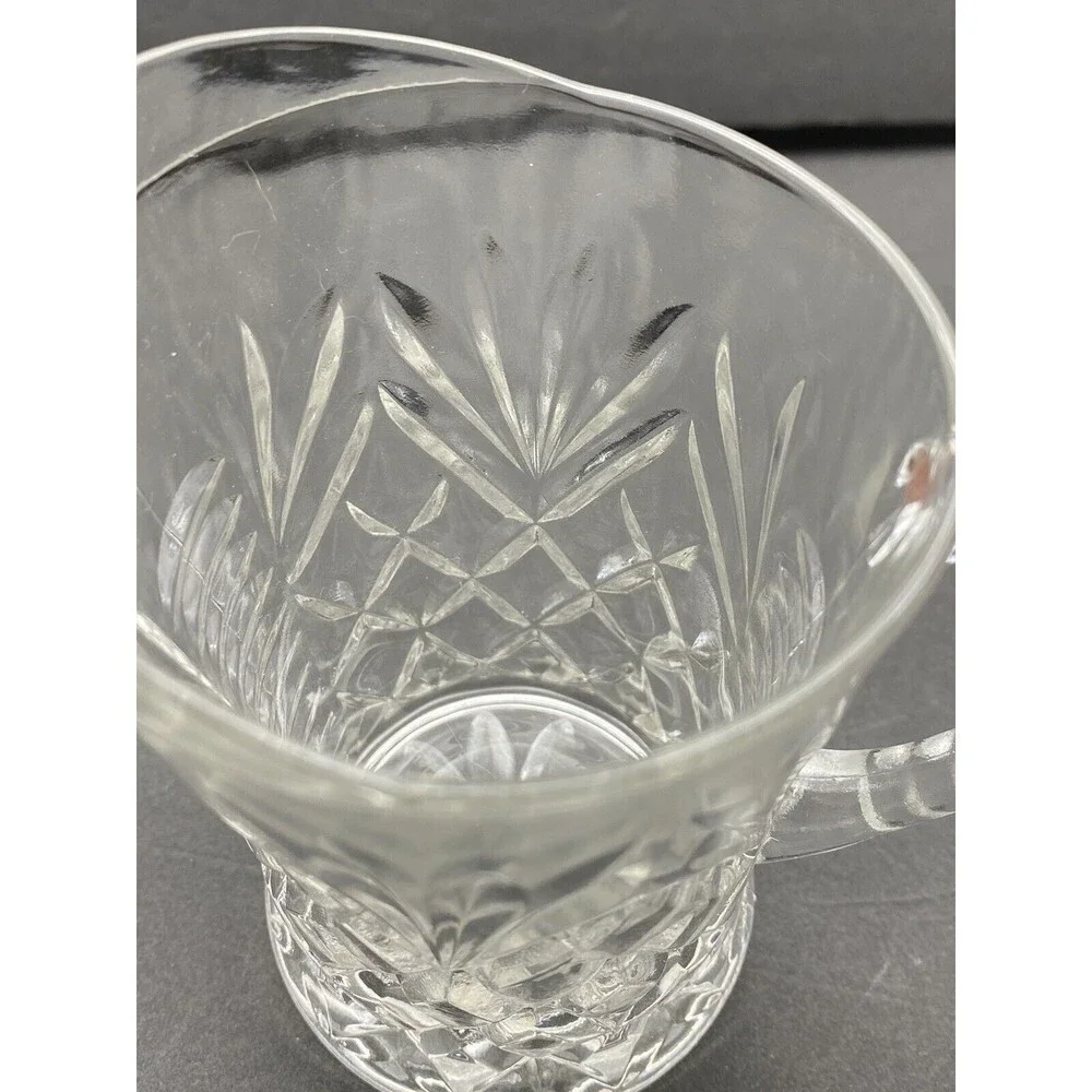 Vintage 60s Anchor Hocking Pineapple Creamer‎ Small Pitcher Prescut Clear Glass